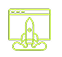 Website launch rocket icon